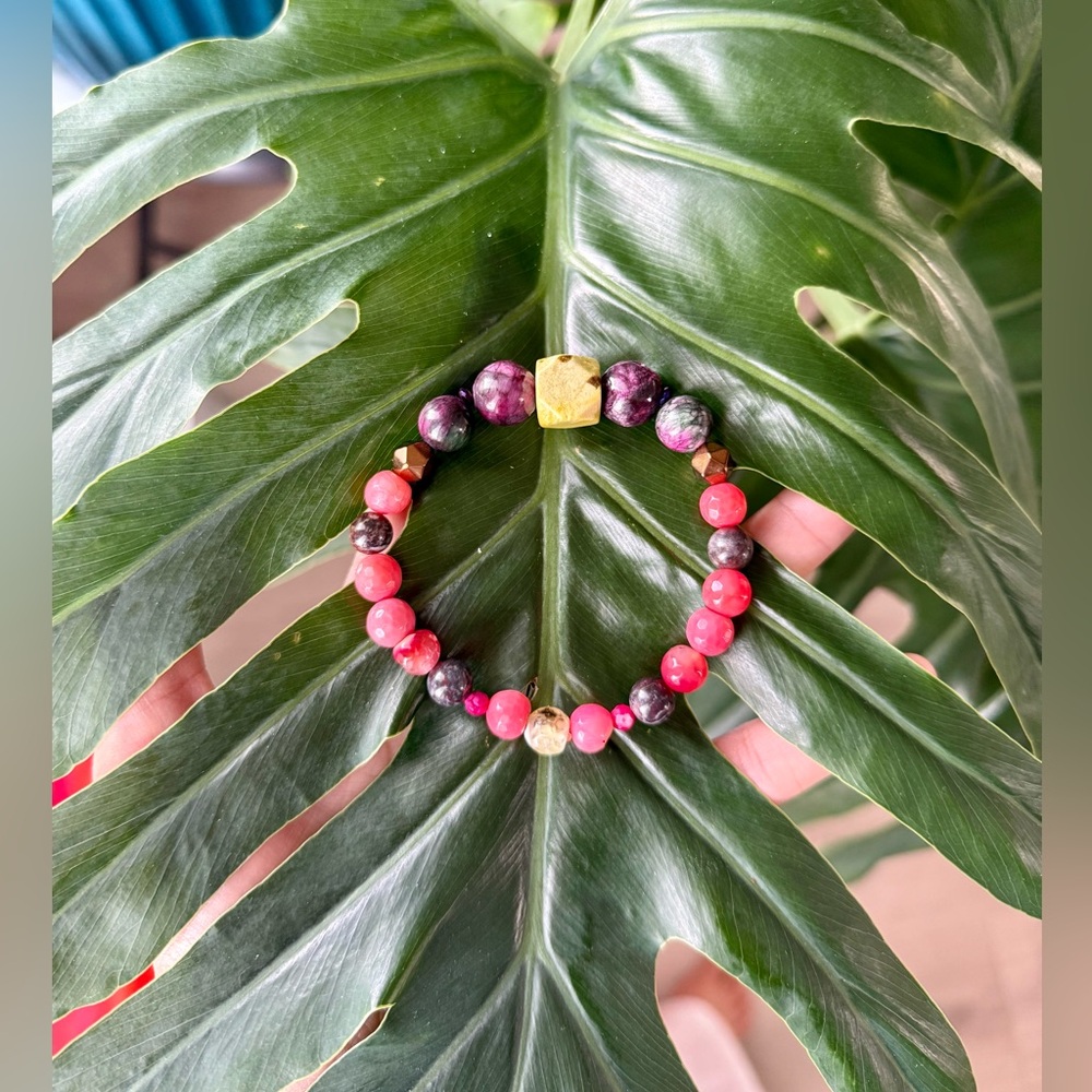 Handmade Serpentine, Jasper, Hematite & Agate Bracelet